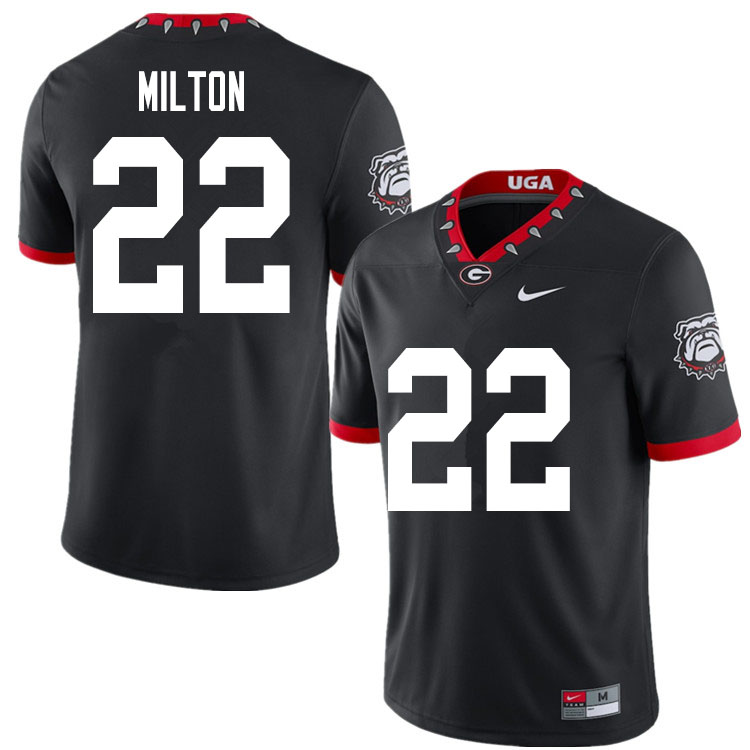 2020 Men #22 Kendall Milton Georgia Bulldogs Mascot 100th Anniversary College Football Jerseys Sale-